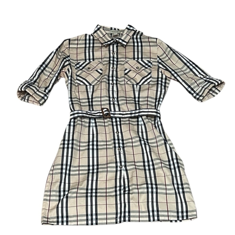 Burberry Button Front Belted Dress